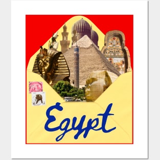 Egypt History in a Postcard Art Collage Posters and Art